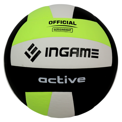 Купить мяч волейбольный ingame active черно-бело-зеленый ivb-101 по низким ценам в интернет-магазине tovarysam.ru  в Самаре.
