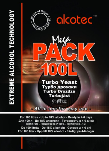 Купить турбо дрожжи alcotec mega pack 100l по низким ценам в интернет-магазине tovarysam.ru  в Самаре.