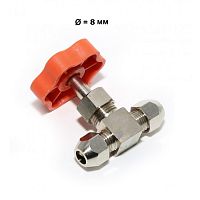 Купить кран игольчатый, латунь 8мм по низким ценам в интернет-магазине tovarysam.ru  в Самаре.