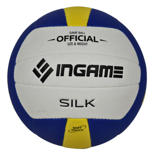 Купить мяч волейбольный ingame silk ing-225, бело-сине-желтый по низким ценам в интернет-магазине tovarysam.ru  в Самаре.